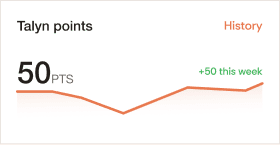 50 Talyn points, plus 50 this week